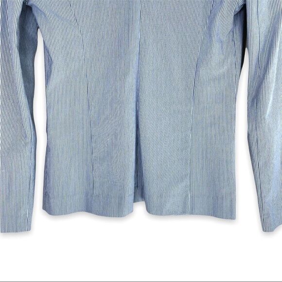 Candies Blue and White Striped Double Pocket Open Blazer - Picture 7 of 8